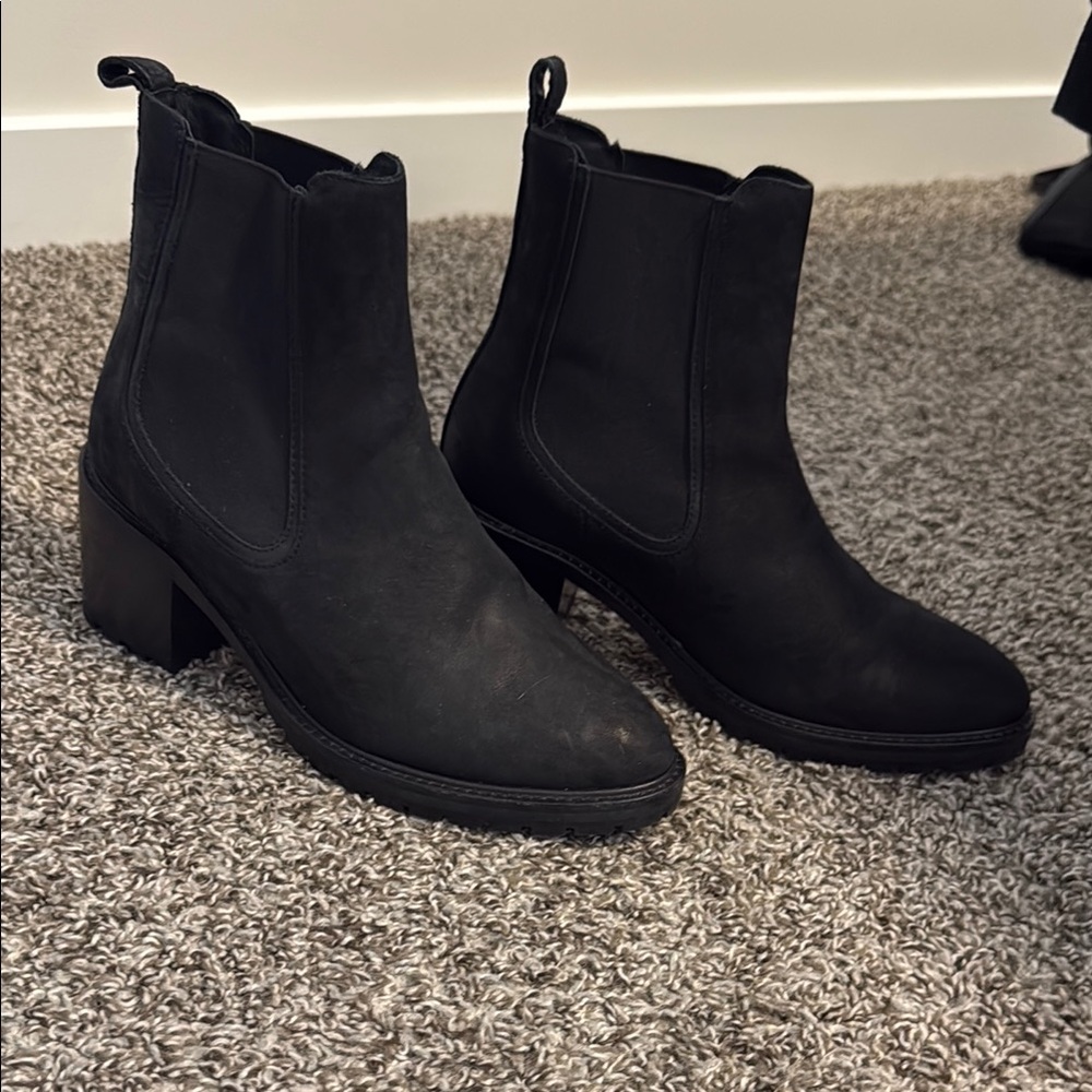 Thursday Boot Company Black Heeled Boots with Chunky Heel